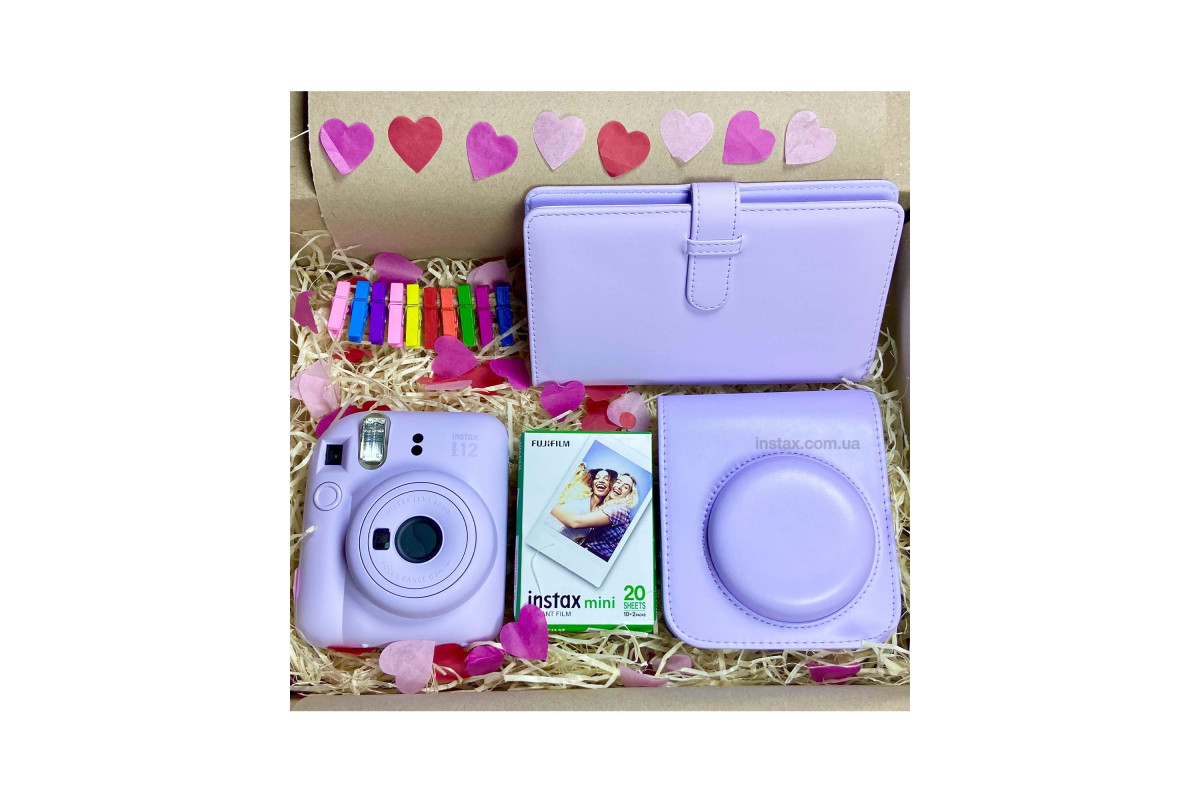 Подарунковий набір Instax Mini 12 Lilac Purple (Фіолетовий) + 2 касети (20фото)