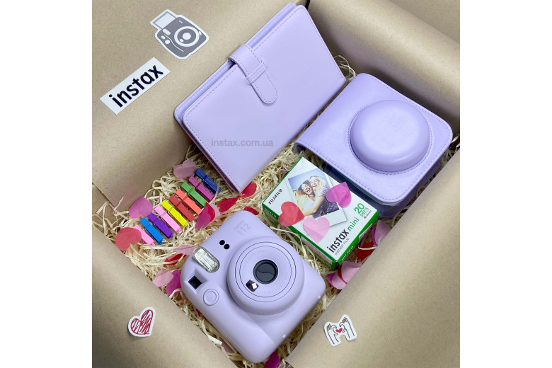 Подарунковий набір Instax Mini 12 Lilac Purple (Фіолетовий) + 2 касети (20фото)