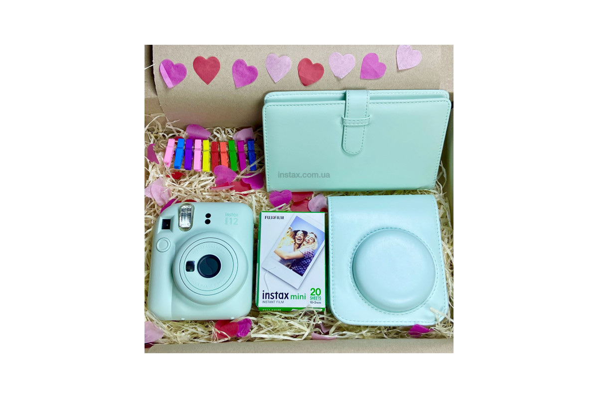 Подарунковий набір Instax Mini 12 Mint Green (Зелений) + 2 касети (20фото)