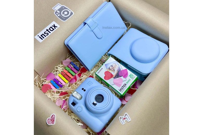 Подарунковий набір Instax Mini 12 Pastel Blue (Блакитний) + 2 касети (20фото) Подарунковий набір Instax Mini 12 Pastel Blue (Блакитний) + 2 касети (20фото)