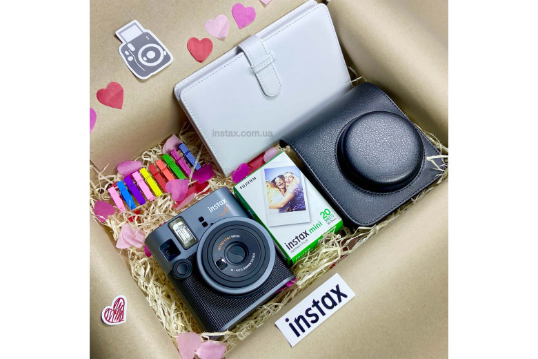 Подарунковий набір Instax Mini 41 (Retro Black Case) + 2 касети (20фото)