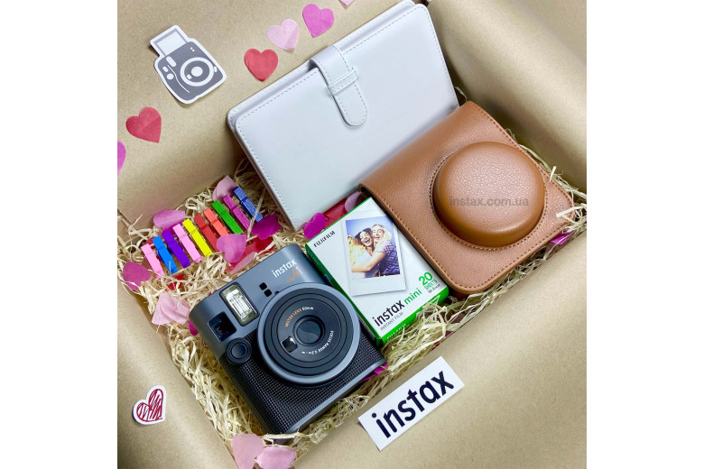 Подарунковий набір Instax Mini 41 (Retro Brown Case) + 2 касети (20фото)