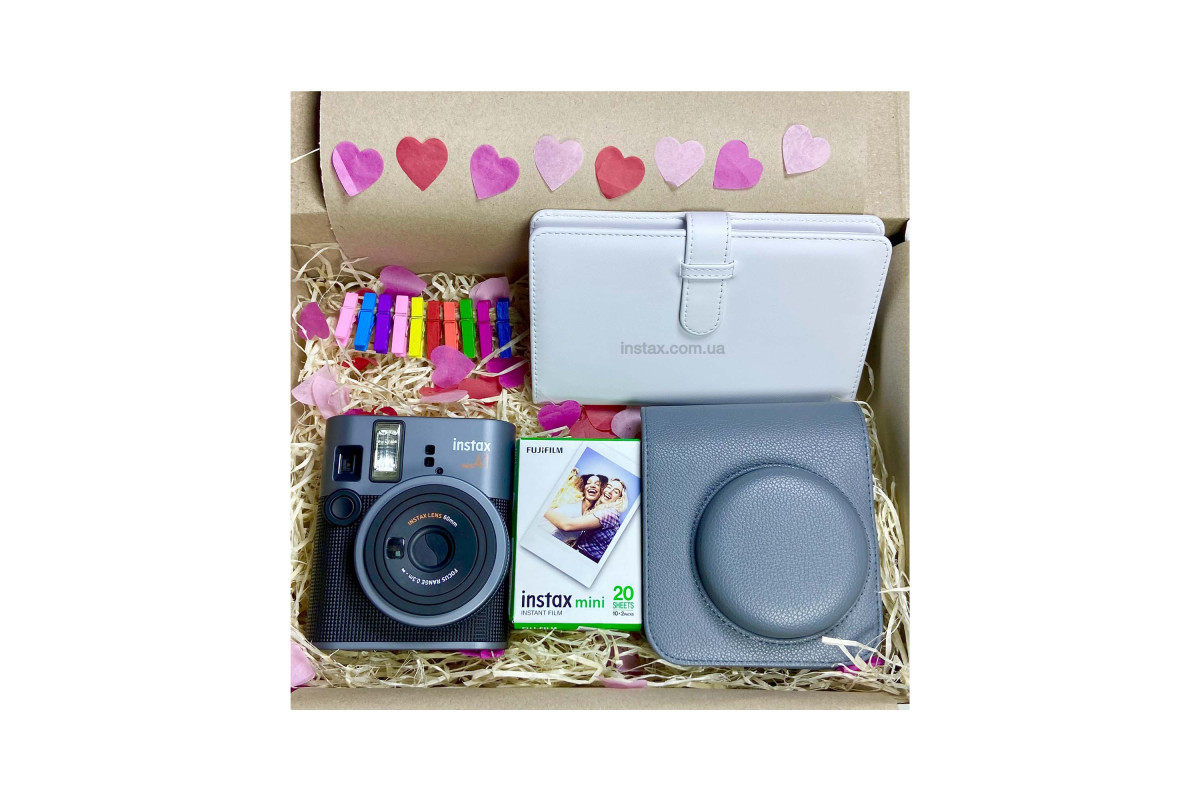 Подарунковий набір Instax Mini 41 (Retro Grey Case) + 2 касети (20фото)