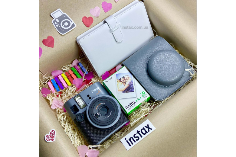 Подарунковий набір Instax Mini 41 (Retro Grey Case) + 2 касети (20фото)